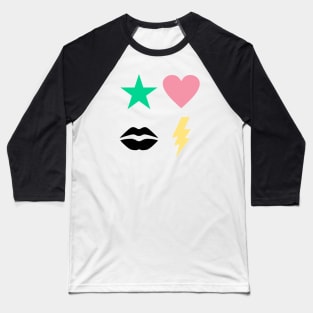 Star Love Lips Lightning Baseball T-Shirt